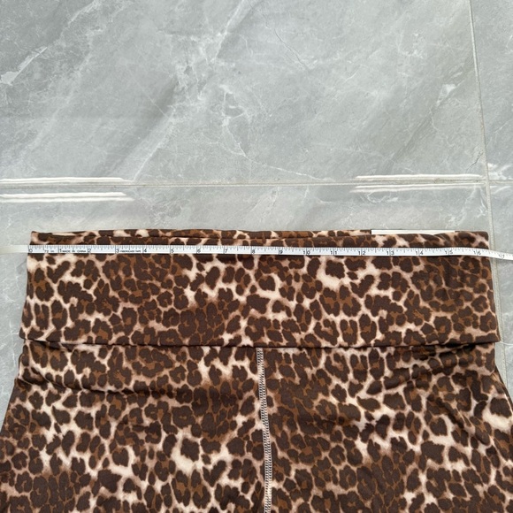 Women’s No Comment Plus Fleece Flare Leggings Foldover Waistband Leopard Size 1X - Picture 14 of 16